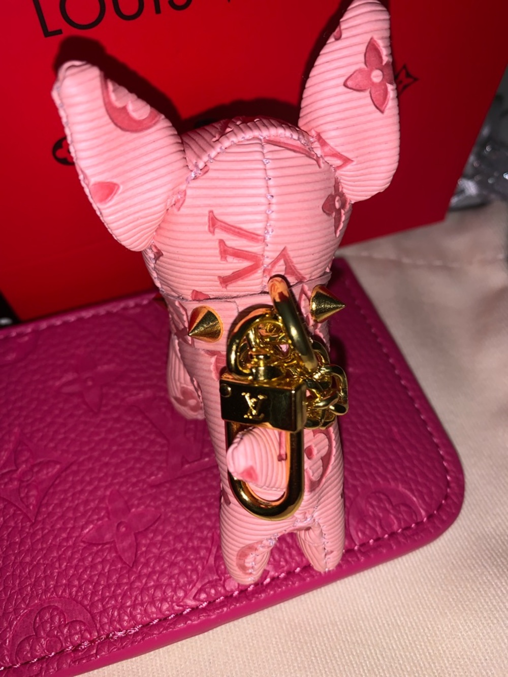 Monogram French bulldog purse/bag charm keychain - Picture 4 of 6